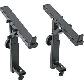 K&M Konig & Meyer 18822.019.55 Keyboard Stacker 3rd Tier | Compatible w/Omega Stand | Add Keyboard, Laptop, Midi Controller, Mixer | Height/Tilt/Width Adjustment | Steel | German Made Black