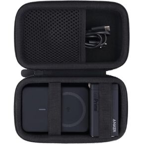 CO2CEA لـ Anker Ultra-Slim 10،000mah Maggo Power Bank ، قضية السفر الصعبة متوافقة مع الشاحن المغناطيسي النحيف ANKER A1664 10K ، CASE فقط (الحالة السوداء)