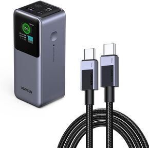 UGREEN Nexode Power Bank 20000mAh Bundle with USB C to USB C Cable 3.3FT Compatible with iPhone 15/15 Pro/15 Pro Max, MacBook Pro/Air, Galaxy S24/S23, iPad Pro/Air, Pixel 8