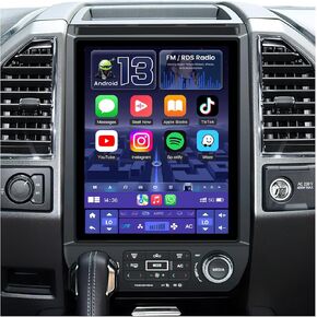 8 Core CPU Upgrade Car Radio for Ford F150 2015-2021: 12.1 Inch IPS HD Touchscreen Tesla-Style Stereo Replacement Wireless Carplay Android Auto Backup Camera 5G WiFi GPS Navigation Bluetooth FM DSP