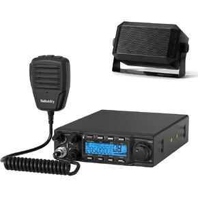 Radioddity QT80 10 Meter Radio, 80W High Power Amateur Ham Radio, SSB/AM/FM/PA Mobile Transceiver with RX & TX Noise Reduction, ASQ, SWR High Alert & RS58 5W External Mini Speaker