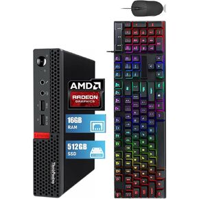 Lenovo ThinkCentre M625q Mini PC Desktop, M625q Tiny Computer AMD A9-9420e Processor, 16GB RAM, 512GB SSD, DisplayPort, Wi-Fi, Bluetooth, Windows 10 Pro (Renewed)