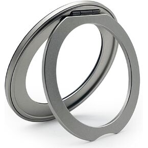 TENOC Magnetic Phone Kickstand Rotatable Sticky Metal Matte Ring Holder for Cell Phone Case, Titanium Grey