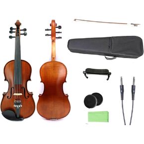 Yinfente 4/4 violin 5 string Electric violin Full size Maple Spruce wood Big jack Ebony wood Violin parts Sweet Sound