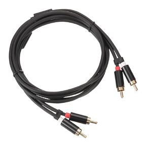 DMiotech 90 Degree RCA Cable 6.6ft, 2 RCA Male to 2 RCA Male Subwoofer Cable Stereo Audio Cord for Home Theater, HDTV, Speakers, Hi-Fi Systems, Amplifiers
