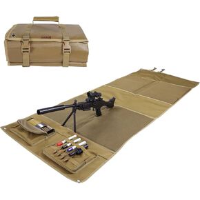 Shooting Mats Prone Padded, Extra Large Portable Roll Up Folded Waterproof Non-Slip Tactical Shooting Mat with Thickened Cotton Padding, Bipod Holder & 2 Accessory Pockets for Range Shooting Hunting