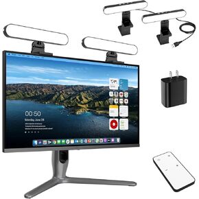 Dual-lamp Video Conference Lighting, Webcam Monitor Light with Remote and Touch Control, Zoom Lighting for Computer, Light for Laptop/Podcast/Streaming/Video Calls/Zoom Meetings