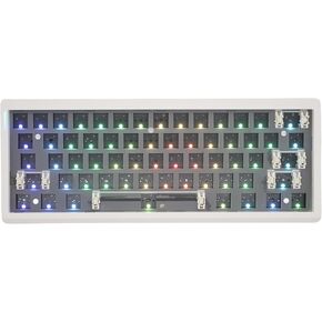 GMK61 60 ٪ لوحة مفاتيح ميكانيكية مجموعة TRI-MOIN SOUTH مواجهة الجنوب LED لمفاتيح 3/5pin ، 61 مفاتيح مقبس Hotswap حشية PCB مثبتة لوحة مفاتيح ألعاب DIY (أسود)