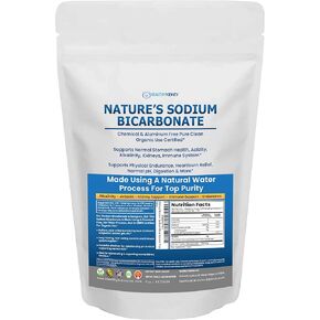 Nature’s Sodium Bicarbonate Organic Use Aluminum Free Baking Soda. No Chemical Pure Baking Soda Powder for Health & Wellness. Sodium Bicarbonate 1lb