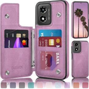 Designed for Moto G 5G 2024/G Play 2024 Case Wallet with Card Holder, [Magnetic Clasp Cover] [RFID Blocking Leather Protection] Shockproof Women Men Cases for Moto G Play 2024 Black