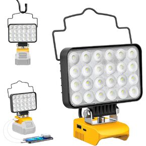 Ecarke Cordless Handheld Flashlight for DeWalt 18V/20V: LED Work Battery Light - 20W 2000LM Tools for Working in Dark Environments,Outdoor,Fishing,Gift,Job Site&Security Lighting(Only Tool)