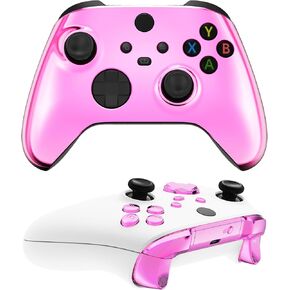 eXtremeRate Custom Shell for Xbox Series X|S+Replacement Buttons for Xbox Series X/S Controller - Chrome Pink