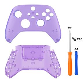 eXtremeRate Custom Shell for Xbox Series X|S + Bottom Shell for Xbox Series X/S Controller - Clear Atomic Purple