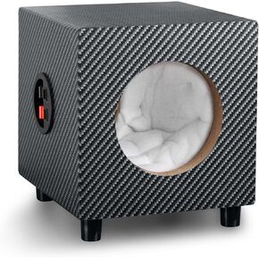 4 Inch PVC Finish Subwoofer Box, Single Car Speaker Enclosure, Car Ported Speaker Enclosure Car Audio Enclosure, Single Sub Box Enclosure with Sound-Absorbing Cotton & Speaker Spikes Pad Mat
