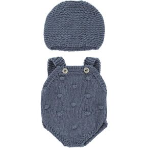 Miniland Clothes for Dolls 12 5/8'' Knitted Outfit Rompers & Bonnet - ECO, Made in Spain, Quality, Role Play, Educational