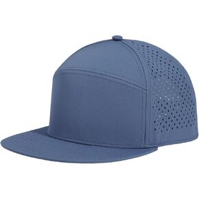 Oversize XXL Blank Flatbill Mesh Snapback Cap for Big Head 23.6"-25.6" Extra Large 6 Panel Camper Style Hat Baseball Cap