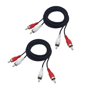 5FT RCA Stereo Audio Cable, 2 Male to 2 Male RCA Cable Compatible for Speaker Amplifier Gaming Consoles Car Audio 2-Pack