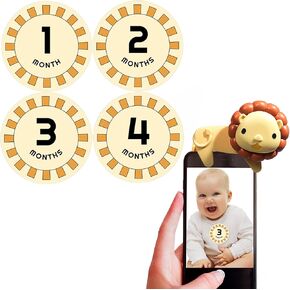Looky Lou Phone Clip & sMilestones Stickers Bundle - Essential Newborn Photography Props for Baby Photoshoots, Monthly Baby Milestone Signs & Perfect New Parent Gifts - Cell Phone Accessories
