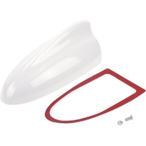 Shark Fin Antenna Cover, AM/FM Signal Roof Aerial Universal for Car Auto SUV Truck Offroad ABS Material with Adhesive Base Pearlescent White