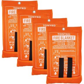 بطانية حريق الطوارئ للمنزل والمطبخ من تونيكو - برتقالي - بطانية إخماد الحرائق، بطانية مقاومة للحريق من الألياف الزجاجية in Kuwait
