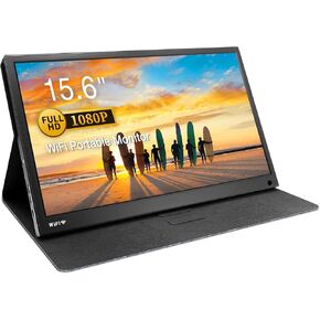 Portable Monitor 13.3 Inch 1080P USB-C HDMI Ultra Slim Travel Monitor with Protective Cover & Speakers, Plug&Play External Screen for Laptop/PC/Phone/Mac