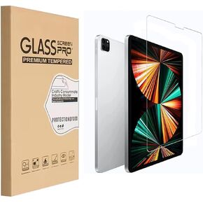 Design for Apple iPad Pro 12.9-inch 6th / 5th / 4th / 3rd Generation (2022/2021/2020/2018)（1pcs Tempered Glass Screen Protector, Anti Scratch,Bubble Free,High Definition（2 Pack）