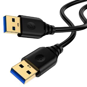 USB to USB Cable 6FT,High-Speed 3.0 Type A Male to Type A Male Cable Double End Data Transfer Cord for Computer PC Laptop Printer Scanner Hard Drive Enclosures DVD Player Monitor TV Laptop Cooler Hub