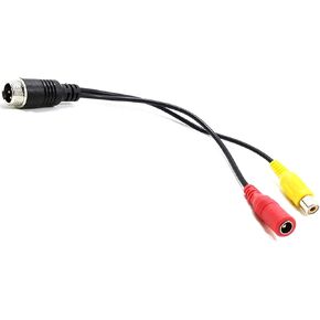 20 سم/7.88 "قابس طيران من الإناث من 4 دن إلى RCA كابل موصل أنثى و DC ، RCA+AV إلى M12 4-pin كابل للسيارات كاميرا مراقبة الفيديو والصوت-(1 PCS)