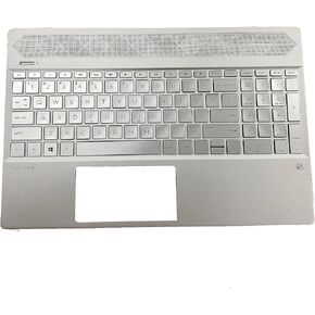 Replacement Laptop Upper Case Palmrest Backlit Keyboard Part for HP Pavilion 15T-CS 15-CS 15-cs0xxx 15Z-CW000 15-CW L24752-001 Silver