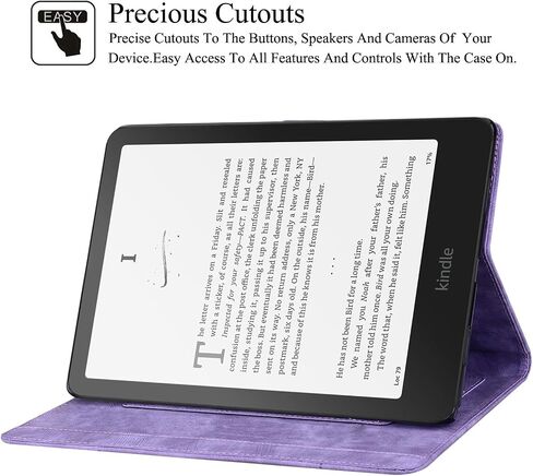 Case For Kindle Paperwhite 2024, Premium PU Leather with Auto Sleep/Wake Protective Case for 7" All-New Kindle Paperwhite (12th Generation, 2024) and Kindle Colorsoft Signature Edition, Purple in Kuwait