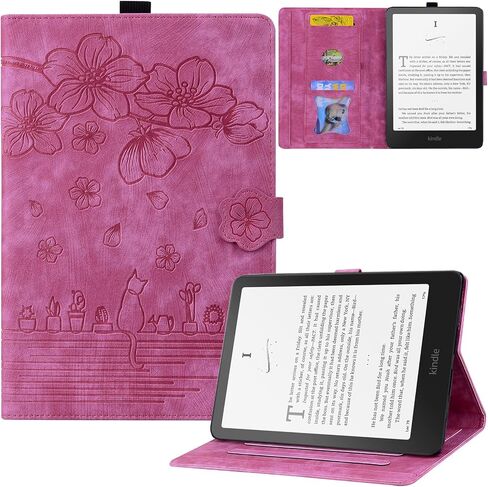 Case For Kindle Paperwhite 2024, Premium PU Leather with Auto Sleep/Wake Protective Case for 7" All-New Kindle Paperwhite (12th Generation, 2024) and Kindle Colorsoft Signature Edition, Purple in Kuwait