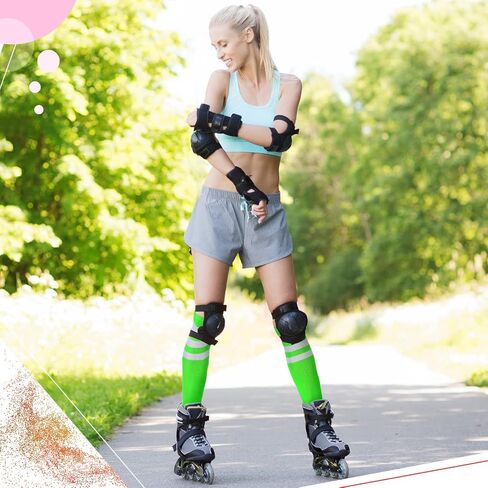 Unittype 6 Pair Rainbow Striped Knee High Socks for Women Long Socks Tube Socks Roller Skate Socks Gift in Kuwait