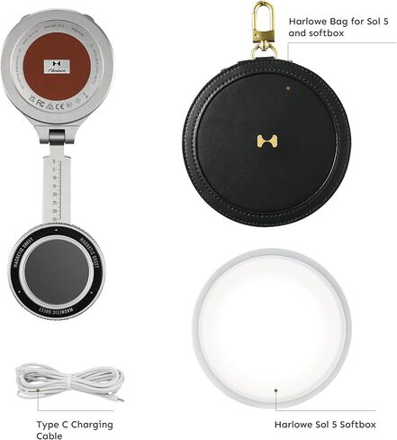 Sol 5 Bi-Color Selfie Light Classic Travel Kit, MagSafe Compatible, 2700-6500K, Portable Lighting for Photography, Filming, Live Streaming, Video Conference in Kuwait