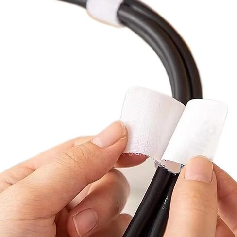 Hook and Loop Cable Ties, Self Adhesive Hook and Loop Cable Straps, Sticky-back Cord Organizer, Cable Clip, Household & Office Essentials, 50Pcs per Pack (grey) in Kuwait
