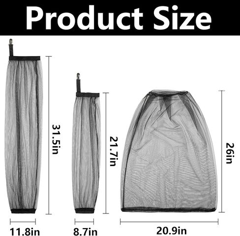 5 Pcs Mosquito Netting Suit-Extra Large Mosquito Head Net Mesh,Arm and Leg Sleeves-Mosquito Protection Suit for Men Women Camping Hiking Fishing in Kuwait