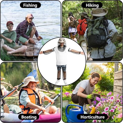 5 Pcs Mosquito Netting Suit-Extra Large Mosquito Head Net Mesh,Arm and Leg Sleeves-Mosquito Protection Suit for Men Women Camping Hiking Fishing in Kuwait