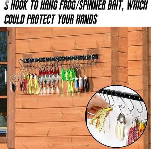 DIQIUREN 4 PCS Fishing Lure Storage, 38 Holes Metal 15" Spinnerbait Storage for Spinnerbaits Jerk Baits, Crankbaits, Jigs, Wider 4mm×4mm Holes of Fishing Lure Molds to Accommodate Larger Lures on Wall in Saudi Arabia