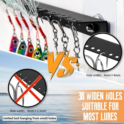 DIQIUREN 4 PCS Fishing Lure Storage, 38 Holes Metal 15" Spinnerbait Storage for Spinnerbaits Jerk Baits, Crankbaits, Jigs, Wider 4mm×4mm Holes of Fishing Lure Molds to Accommodate Larger Lures on Wall in Saudi Arabia