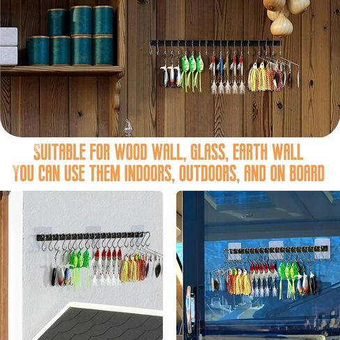 DIQIUREN 4 PCS Fishing Lure Storage, 38 Holes Metal 15" Spinnerbait Storage for Spinnerbaits Jerk Baits, Crankbaits, Jigs, Wider 4mm×4mm Holes of Fishing Lure Molds to Accommodate Larger Lures on Wall in Saudi Arabia