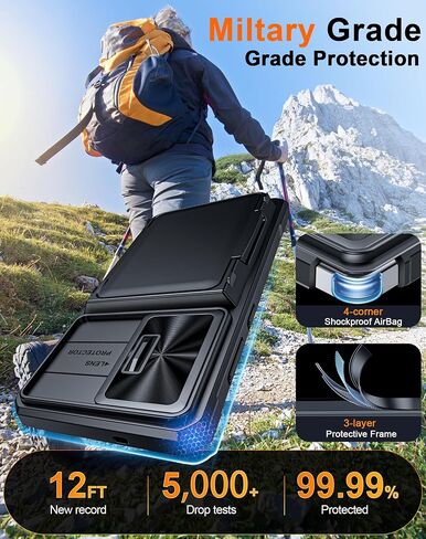 Vizvera for Samsung Galaxy S25 Ultra Case Wallet RFID [Cards Holder][Camera Cover][Edge Raised] Full Body Rugged Shockproof Silicone Protective Phone Case for Galaxy S25 Ultra 6.9" 2025(Black) in Kuwait