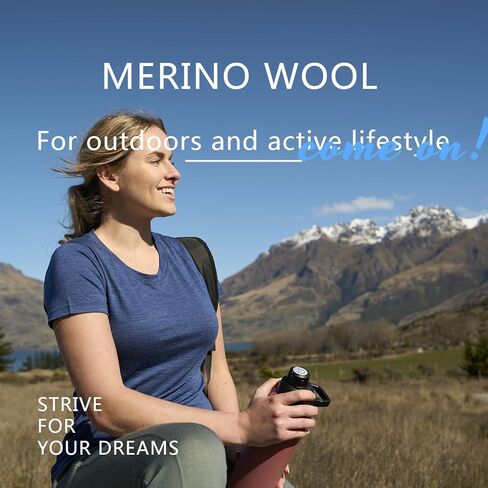 Women's Merino Wool T-Shirt Short Sleeve Athletic Tee Wicking Base Layer(Wool Face Mask Included) in Kuwait