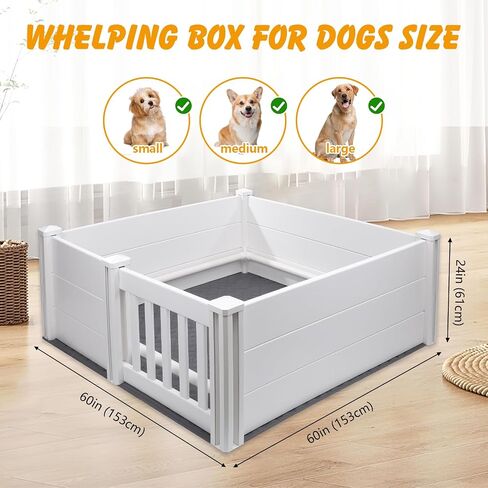 Dog Playpen 42×42x24 Inches,Sturdy Safety Dog Play Pen with Thickened Fabric,Pet PlayPen for Indoors,Puppy PlayPen with Gate for Puppies, Cat, Rabbit, Chicks in Kuwait