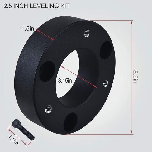 BDFHYK Front Leveling Kit for F150 2.5", 2.5in Front Strut Spacers Compatible with 2004-2021 F150 4WD/2WD, 6061 T6 Aluminum Billet Suspension Kit in Saudi Arabia