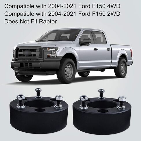 BDFHYK Front Leveling Kit for F150 2.5", 2.5in Front Strut Spacers Compatible with 2004-2021 F150 4WD/2WD, 6061 T6 Aluminum Billet Suspension Kit in Saudi Arabia