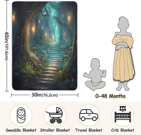 بطانية أطفال للأولاد والبنات - بطانيات للأطفال بالون الهواء الساخن بألوان مائية، بطانية ناعمة ومريحة للجنسين للأطفال للنوم الصوتي للأولاد والبنات، مقاس 30 × 40 بوصة in Kuwait