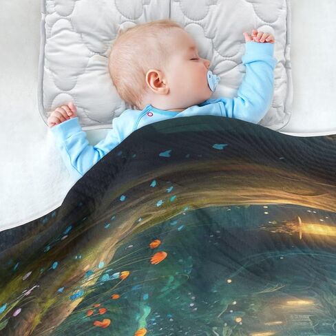 بطانية أطفال للأولاد والبنات - بطانيات للأطفال بالون الهواء الساخن بألوان مائية، بطانية ناعمة ومريحة للجنسين للأطفال للنوم الصوتي للأولاد والبنات، مقاس 30 × 40 بوصة in Kuwait