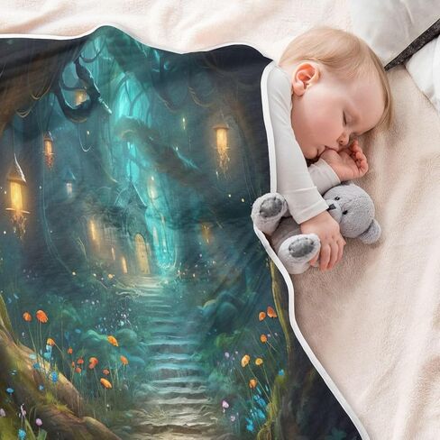 بطانية أطفال للأولاد والبنات - بطانيات للأطفال بالون الهواء الساخن بألوان مائية، بطانية ناعمة ومريحة للجنسين للأطفال للنوم الصوتي للأولاد والبنات، مقاس 30 × 40 بوصة in Kuwait