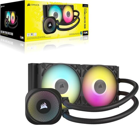 CORSAIR iCUE Link Titan 280 RX RGB Liquid CPU Cooler – 280mm AIO – Low-Noise – FlowDrive Cooling Engine – Intel LGA 1851/1700, AMD AM5/AM4 – 2X RX140 RGB Fans – iCUE Link System Hub Included – Black in Saudi Arabia