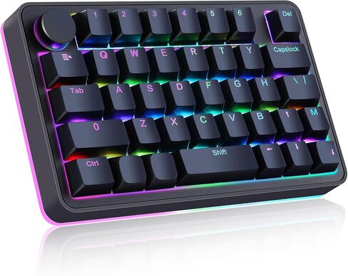 Koolertron لوحة المفاتيح الميكانيكية الماكرو المفردة ، RGB LED LED الخلفية المحمولة MINI MINCHERANCIAL MECHANICAL SELEPAD 39 مفاتيح قابلة للبرمجة بالكامل (39 لوحة مفاتيح أسود) in Kuwait