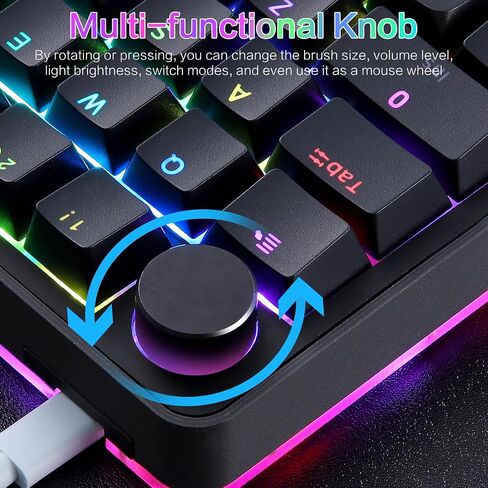 Koolertron لوحة المفاتيح الميكانيكية الماكرو المفردة ، RGB LED LED الخلفية المحمولة MINI MINCHERANCIAL MECHANICAL SELEPAD 39 مفاتيح قابلة للبرمجة بالكامل (39 لوحة مفاتيح أسود) in Kuwait